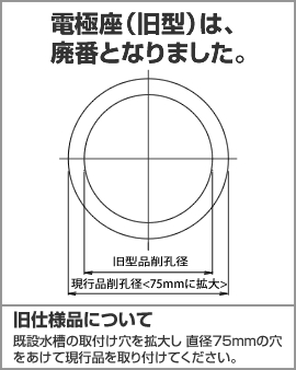 電極座（旧型）は、廃盤となりました。