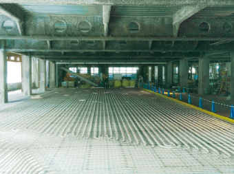 Concrete embedded floor heating